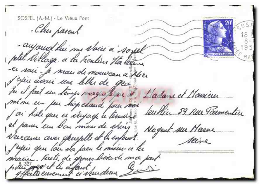 CPM Sospel A M le vieux port  — Rückseite