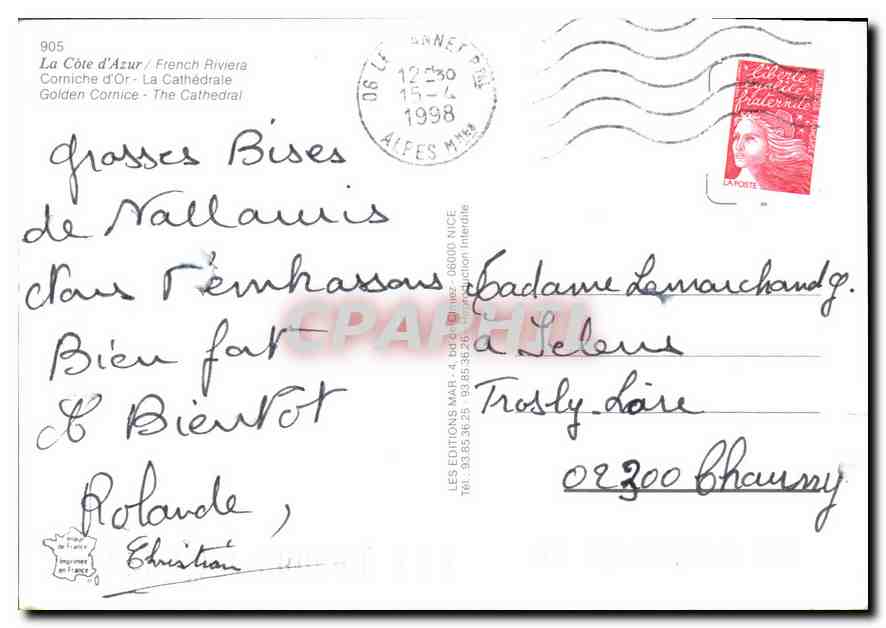 La Corniche d'Or — Côte d'Azur — Éditions Mar — Verso