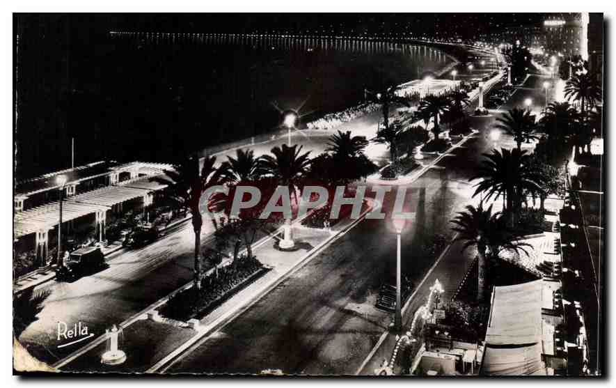 CPM La Cote d'Azur Nice la nuit la promenade des Anglais 