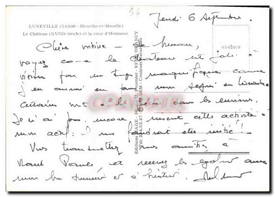 Lunévillle (54300) - Das Schloss (18. Jahrhundert) und die Cour d'Honneur — Éditions MAGE — Rückseite