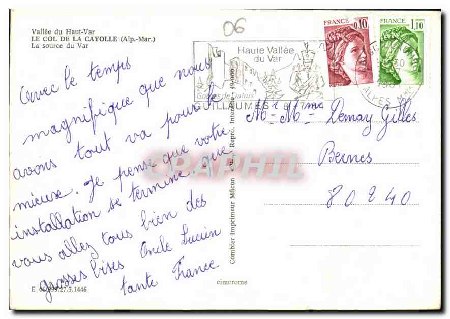 The Source of the Var — Valley of the Haut-Var (Alpes-Maritimes) — Publisher Cimicrome — Back