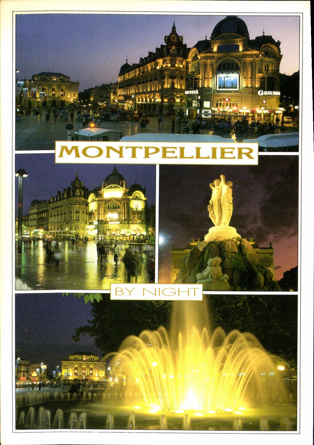 CPM Capitale du Languedoc Montpellier place de la Comedie la nuit 