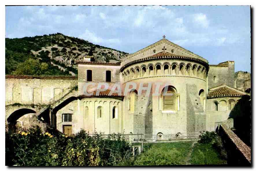 CPM St Guilhem le Desert Abside de l'Eglise architecture romane 