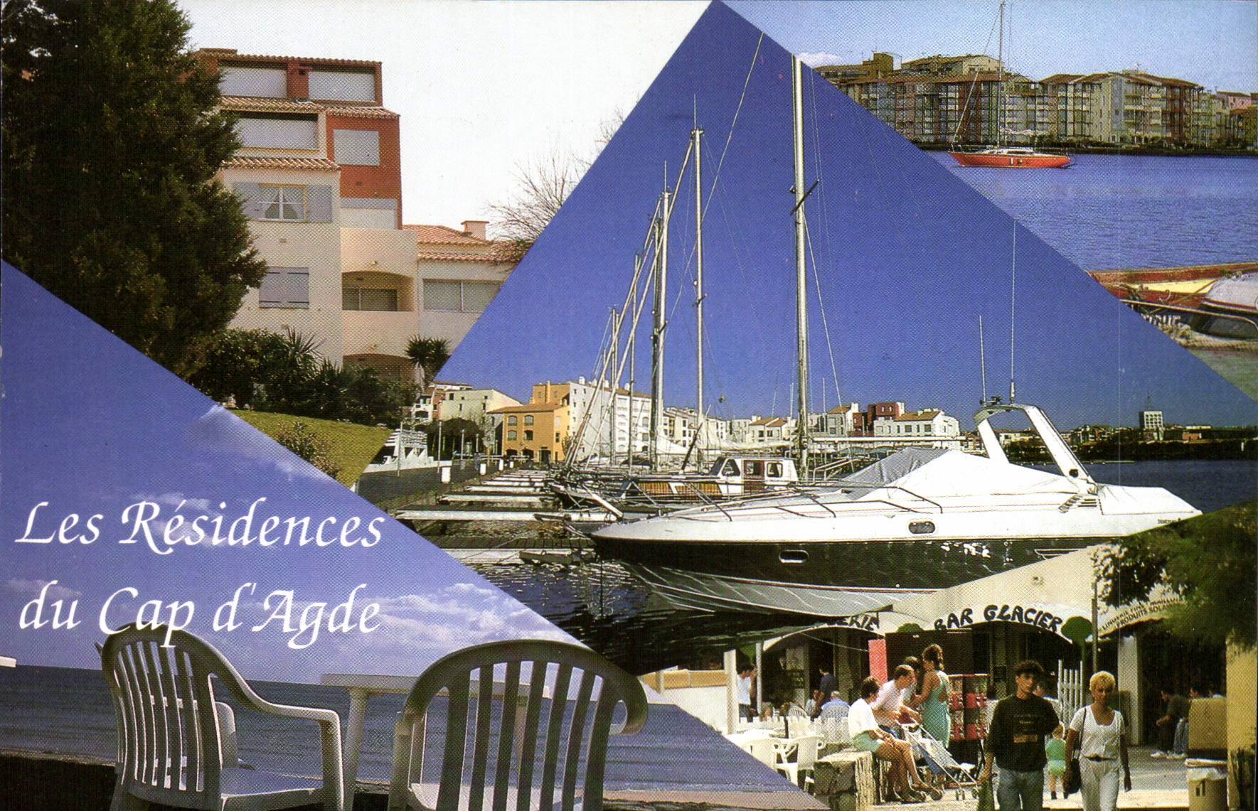 Die Residenzen von Cap d'Agde — Ansicht des Hafens und des Glacier Bars — Verleger nicht sichtbar
