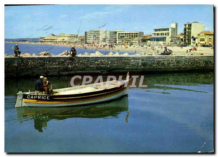 CPM Palavas les Flots le canal et la plage rive droite 