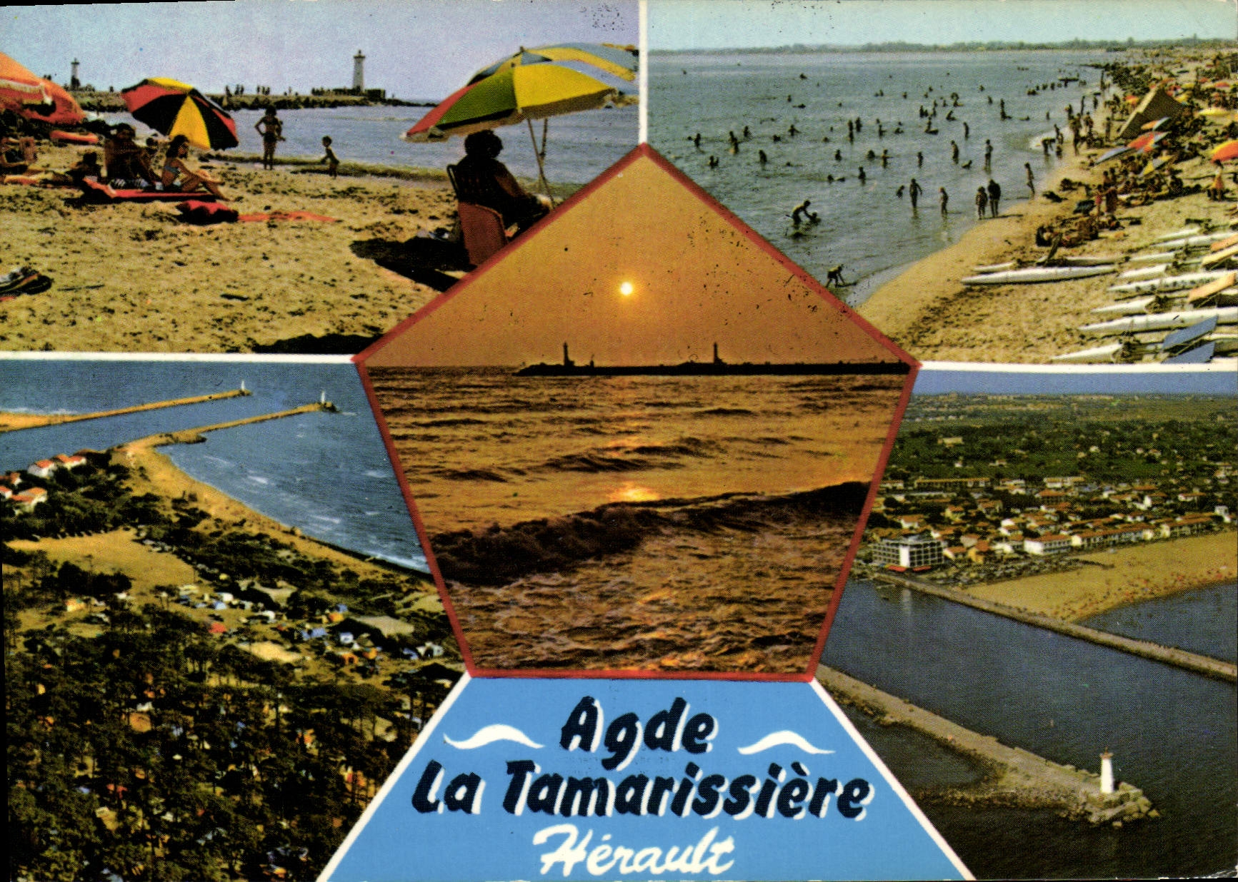 Agde La Tamarissière — Hérault — luftige Ansicht und Strand