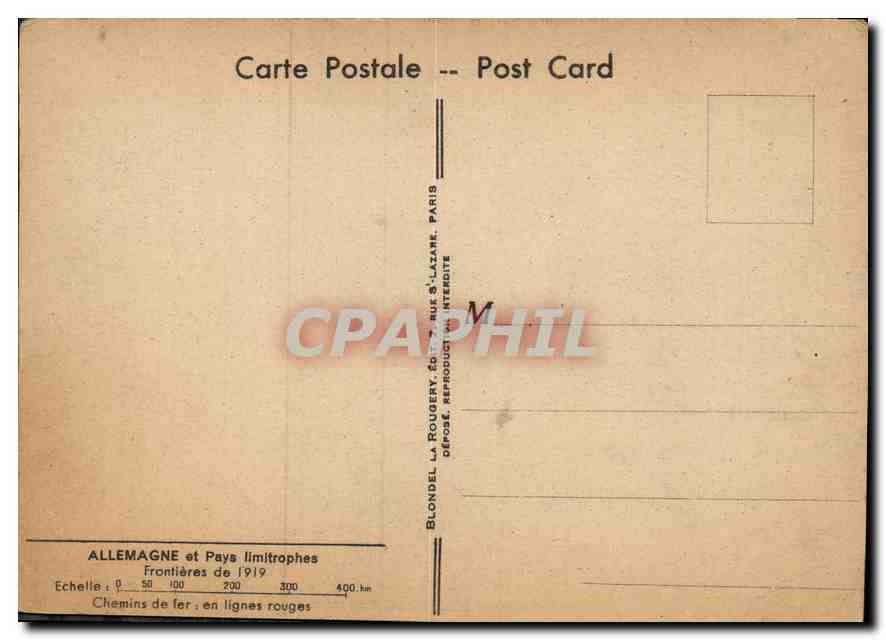 CPA Allemagne et pays Ilmitrophes Frontieres de 1919  — Rückseite