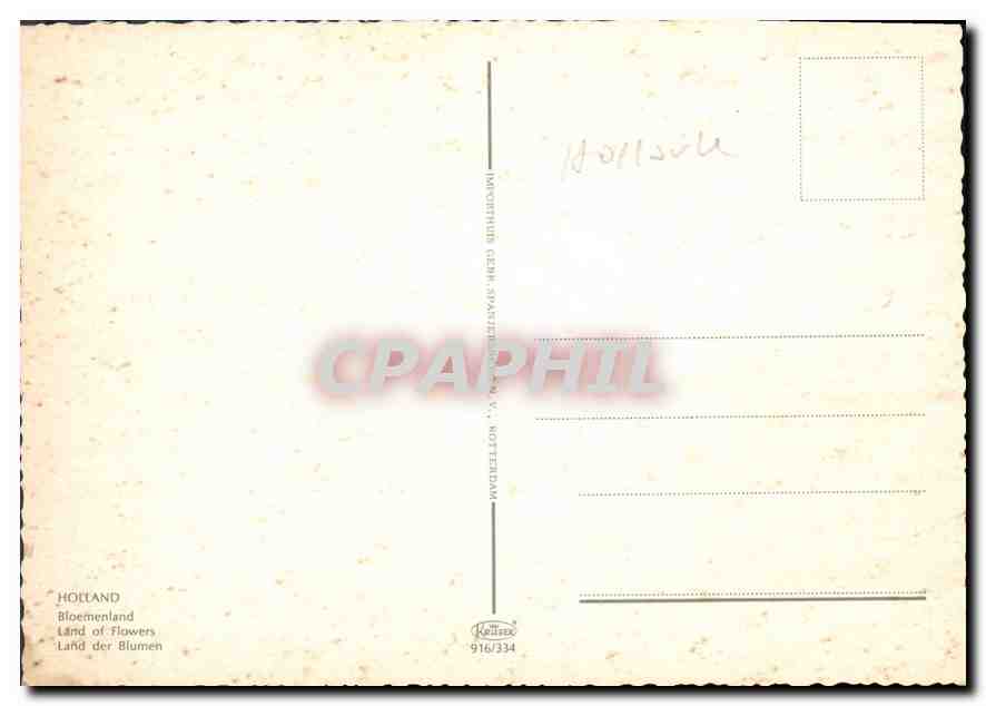 CPM Holland Land of Flowers  — Back