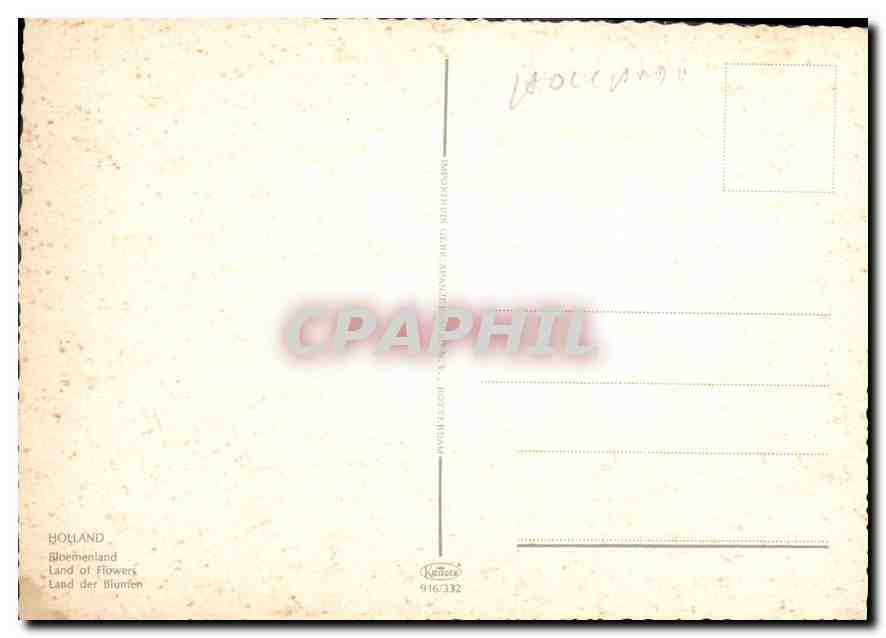 CPM Holland Land of Flowers  — Rückseite