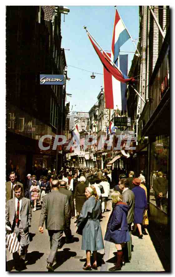 CPM Amsterdam Holland la Kalverstraat rue commercante la plus animee de la Capitale 