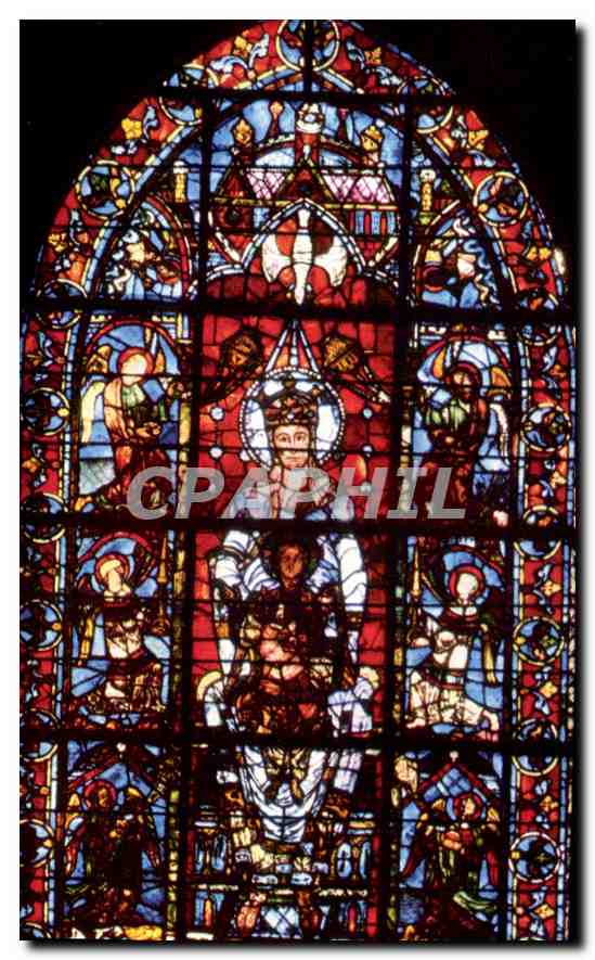 CPM Cathedrale de Chartres Eure et Loir Notre Dame de la Belle Verriere XII XIII siecle 