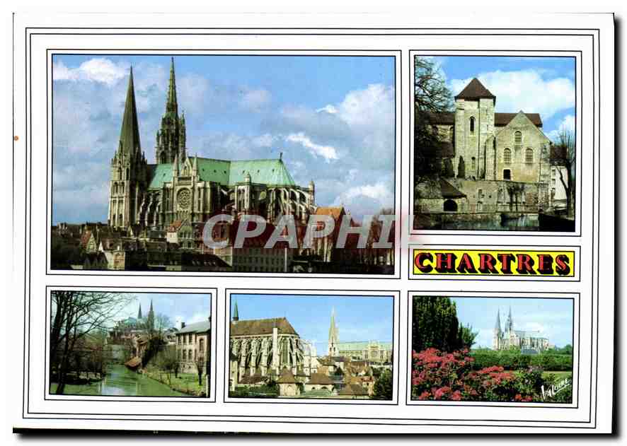 CPM Les Merveilles de Chartres Eure et Loir la Cathedrale XII siecle l'Eglise Saint Andre XII siecle