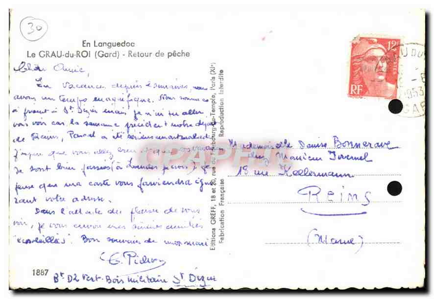 CPM En Languedoc le Grau du Roi Gard retour de peche  — Rückseite