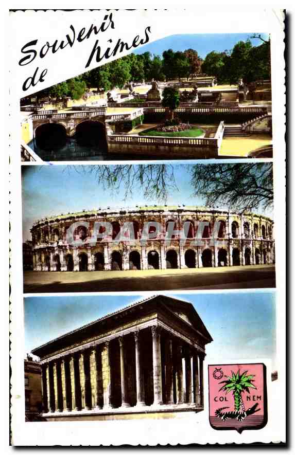 CPM Nimes Gard le Jardin de la Fontaine XVIII S les arenes romaines la Maison carree 