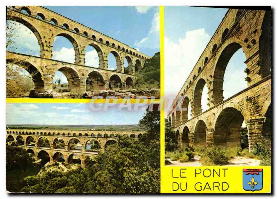 CPM Le Pont du Gard Aqueduc Romain construit avant l'ete chretienne sur l'ordre d'Agrippa 