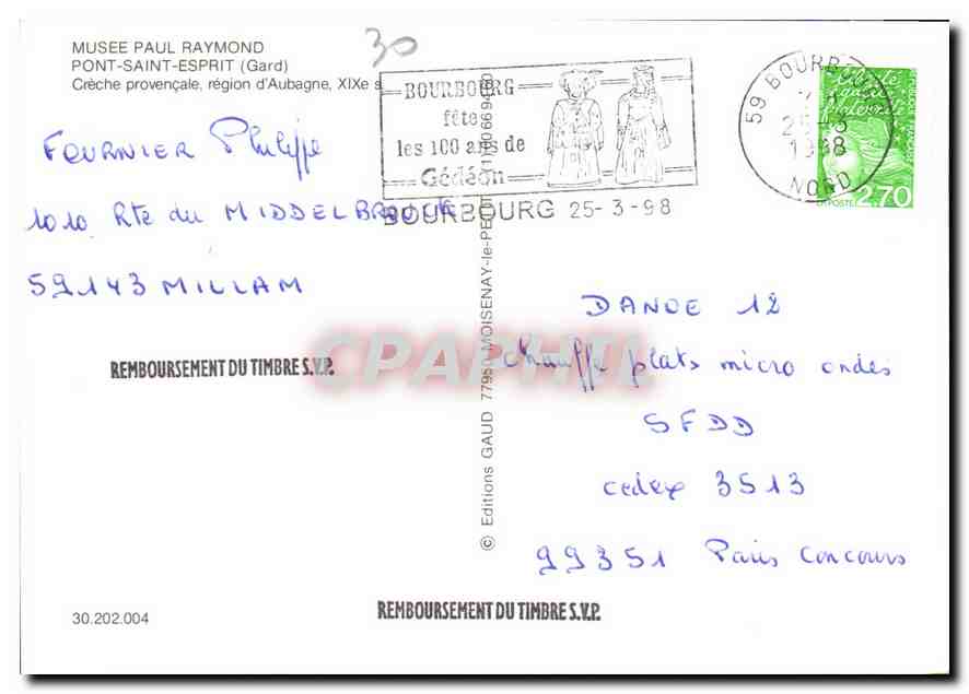 Crèche provençale — scène de village sur rochers — Éditions GAUD — Rückseite