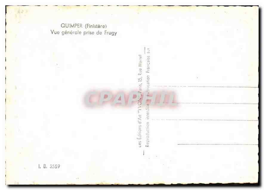 CPM Quimper Finistere vue generale prise de Frugy  — Rückseite