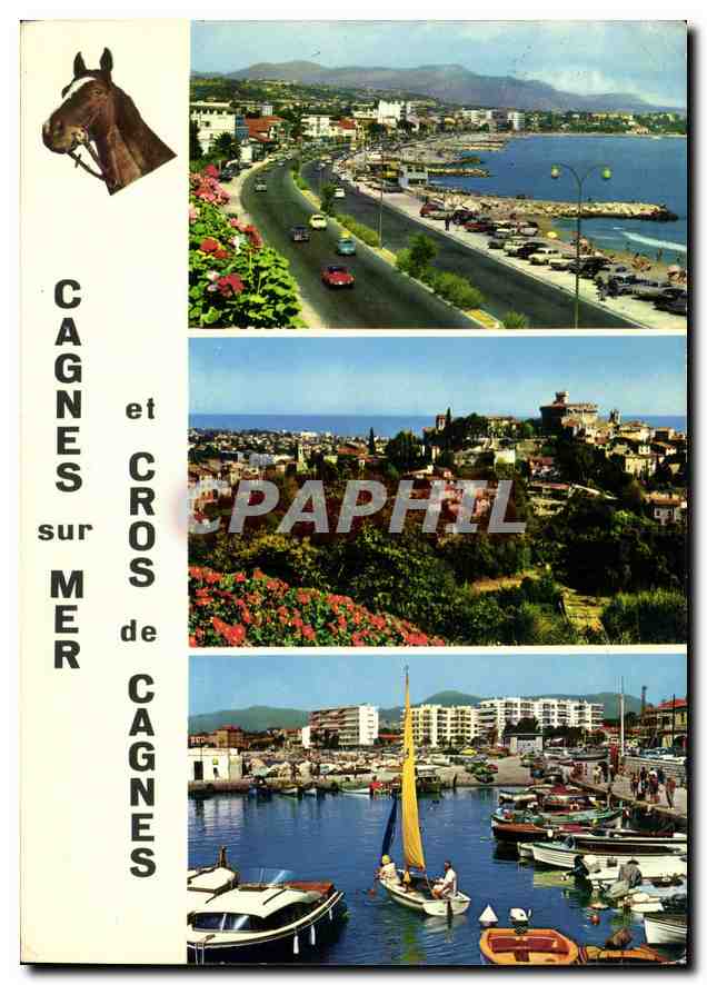 CPM La Cote d'Azur Cros de Cagnes le Boulevard et la Plage Cagnes sur mer et le Cros de Cagnes Cros 