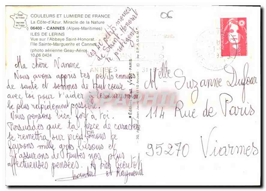 CPM La Cote d'Azur Miracle de la Nature Cannes Alpes Maritimes Iles de lerins vue sur l'Abbaye Saint — Verso