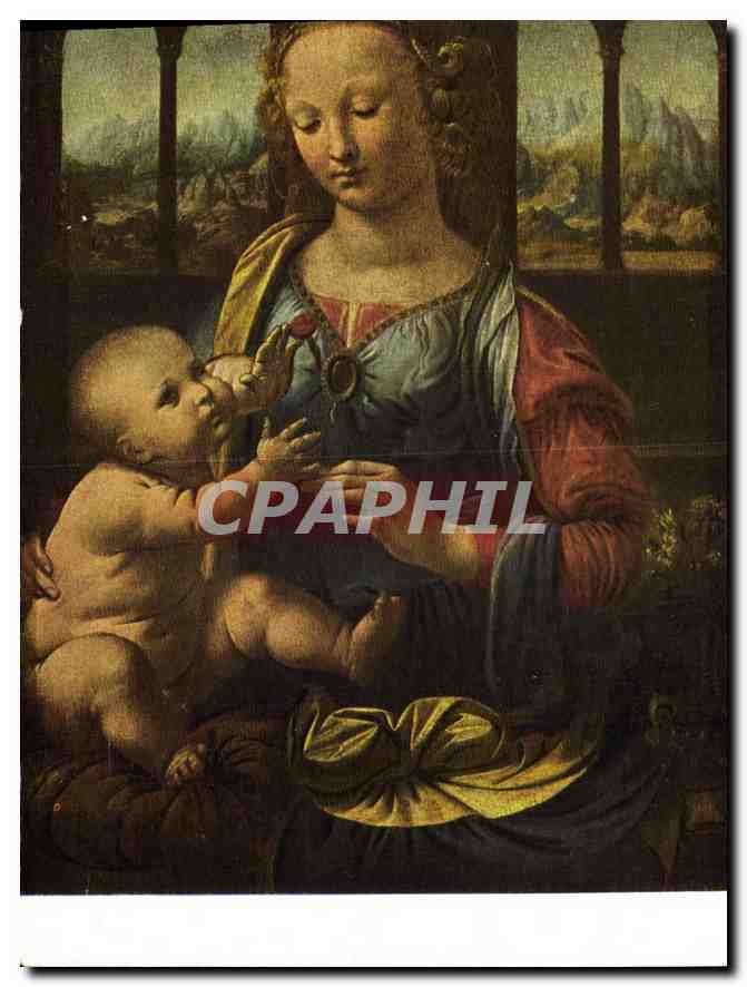 CPM Leonard de Vinci la Vierge et l'Enfant vers 1475 