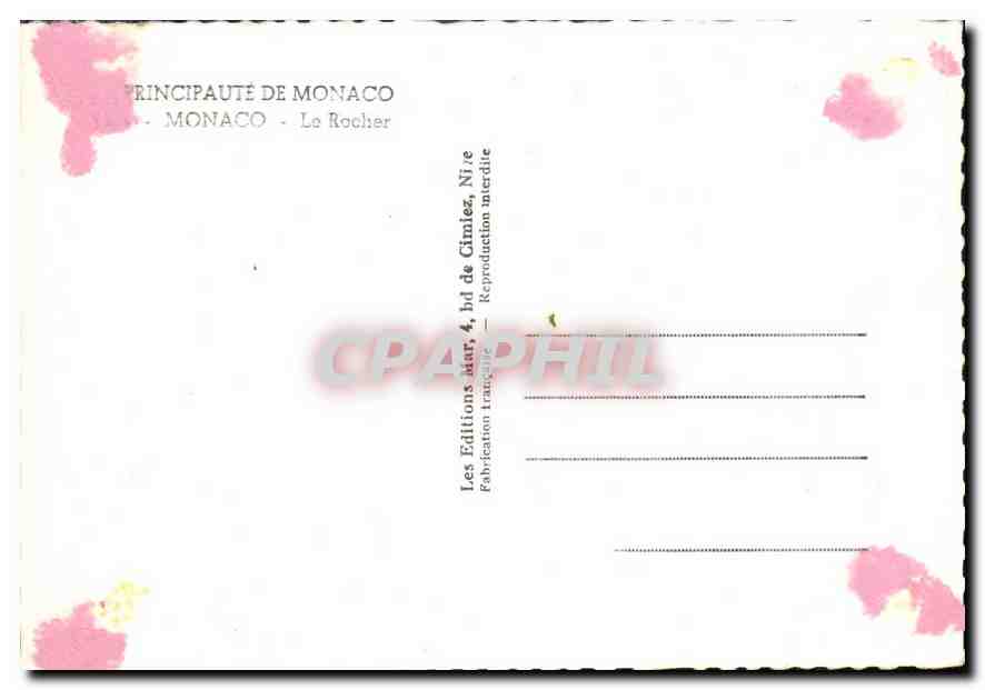 CPM Principaute de Monaco Monaco le rocher  — Rückseite