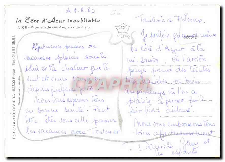 CPM La Cote d'Azur inoubliable Nice Promenade des Anglais la Plage  — Rückseite