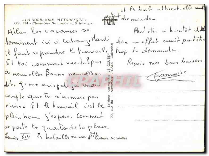 CPM La Normandie Pittoresque Chaumiere Normande au Printemps  — Verso