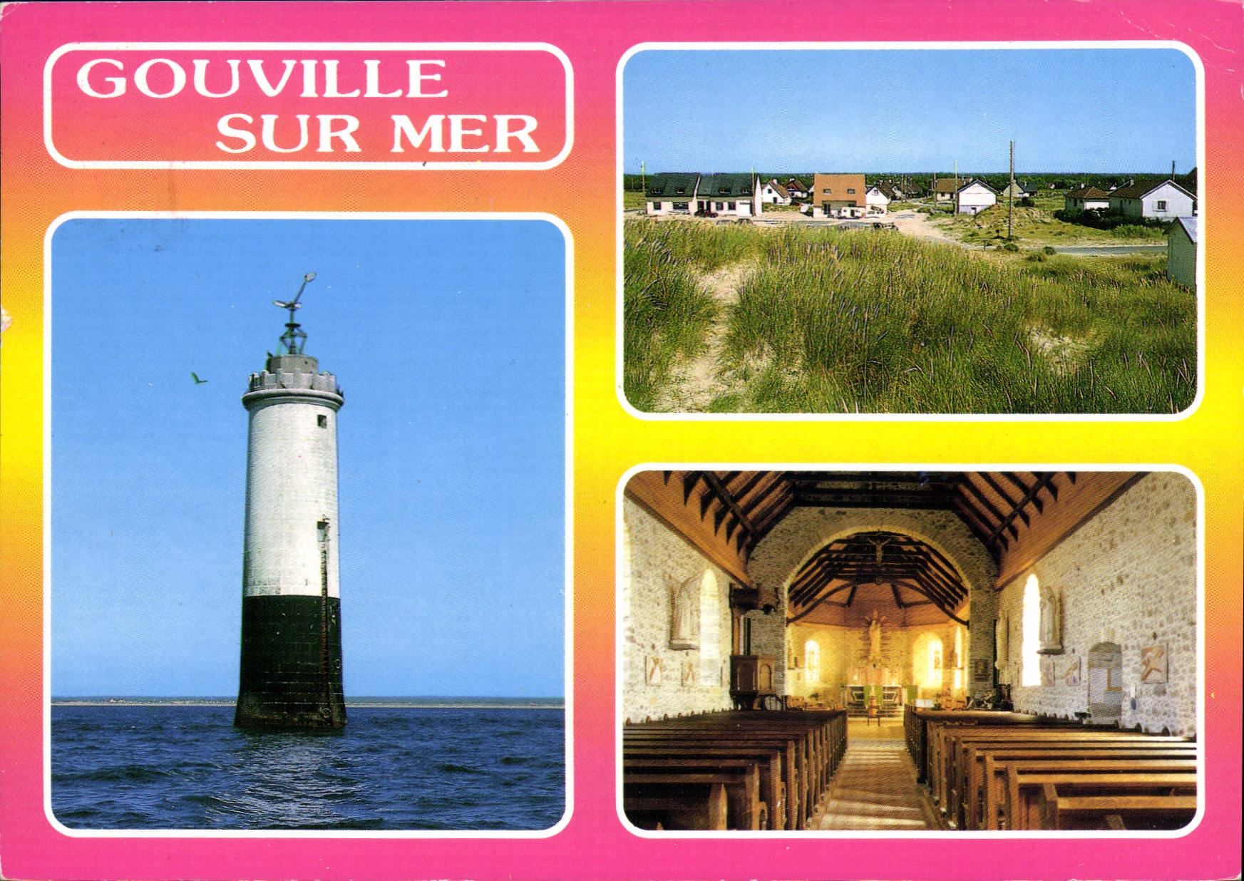 GOUUVILLE SUR MER — phare, dunes, église — Éditeur Atlas-Télé 7 Jours