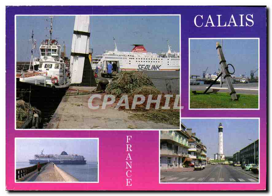 CPM Calais Pas de calais le Port de Peche le Ferry le Phare 