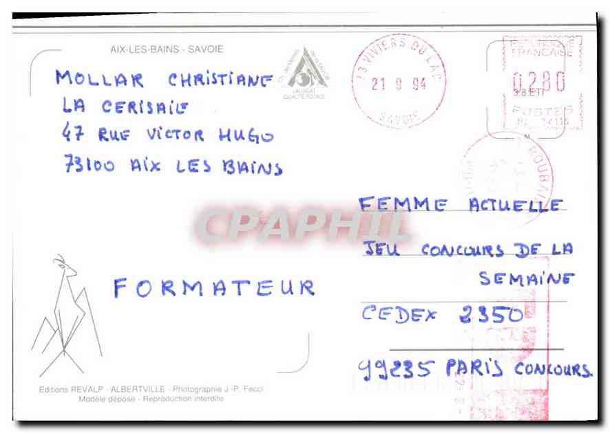 CPM Aix les Bains Savoie  — Rückseite