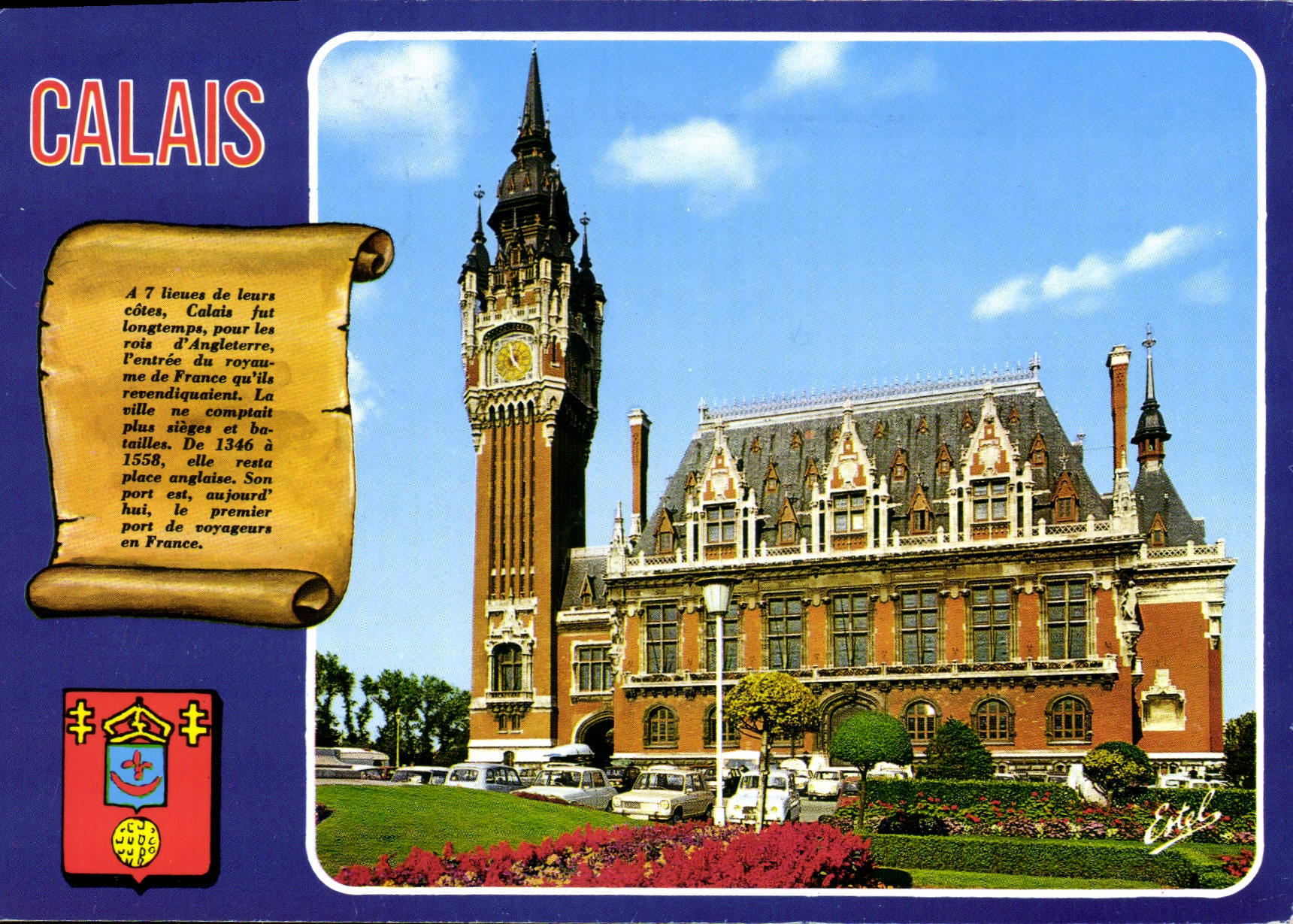 CPM La Cote d'Opale Calais Pas de Calais l'Hotel de Ville L de Brouwer architecte 
