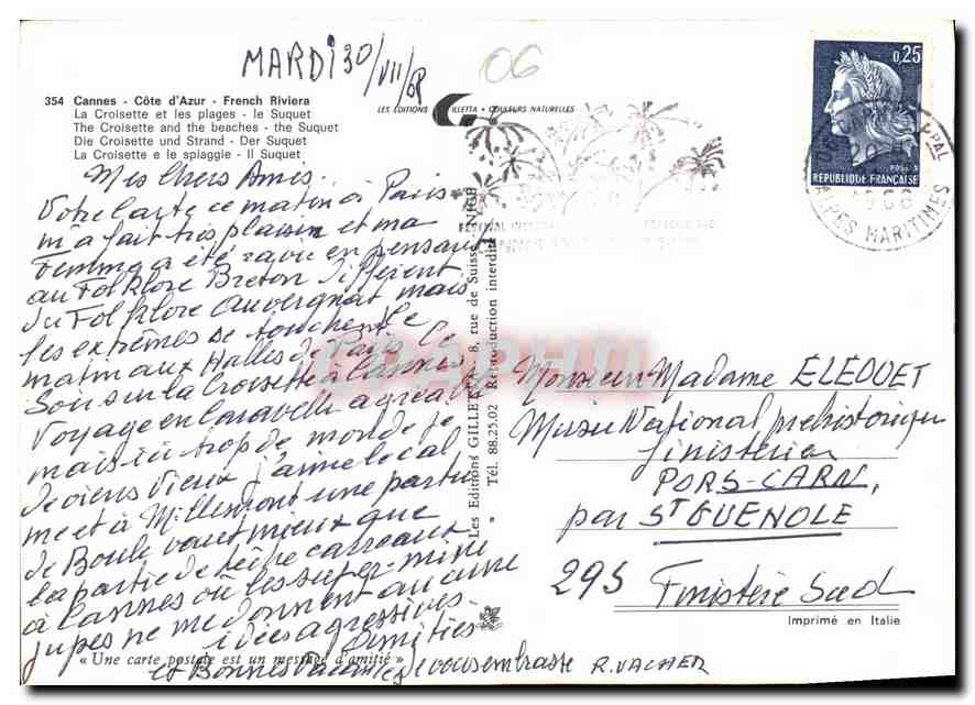 CPM Cannes Cote d'Azur French Riviera la croisette et les plages le Suquet  — Rückseite