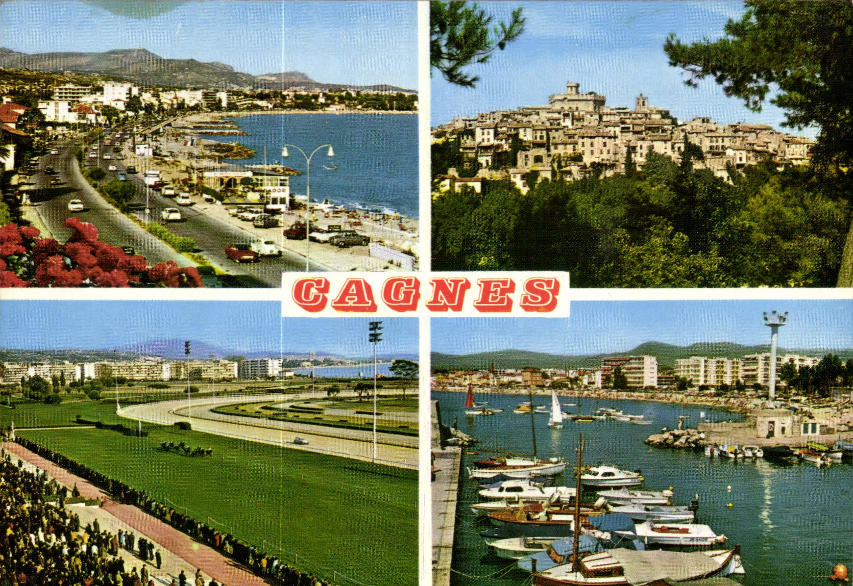 CPM Cagnes Cote d'Azur French Riviera la plage le vieux village le vieux port 