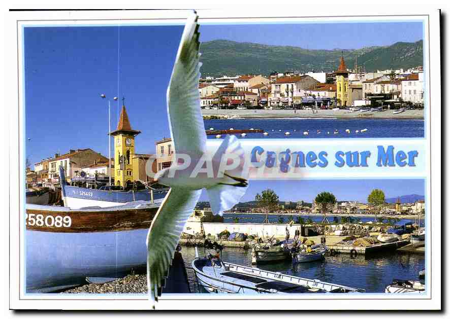 CPM Cote d'Azur French Riviera Cagnes sur mer vue generale la plage l'eglise et le port du Cros de C