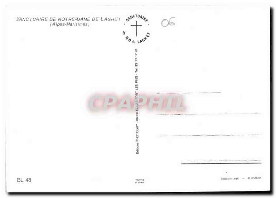 Sanctuaire de Notre-Dame de Laghet — Alpes-Maritimes — Éditions Photoguy — Verso