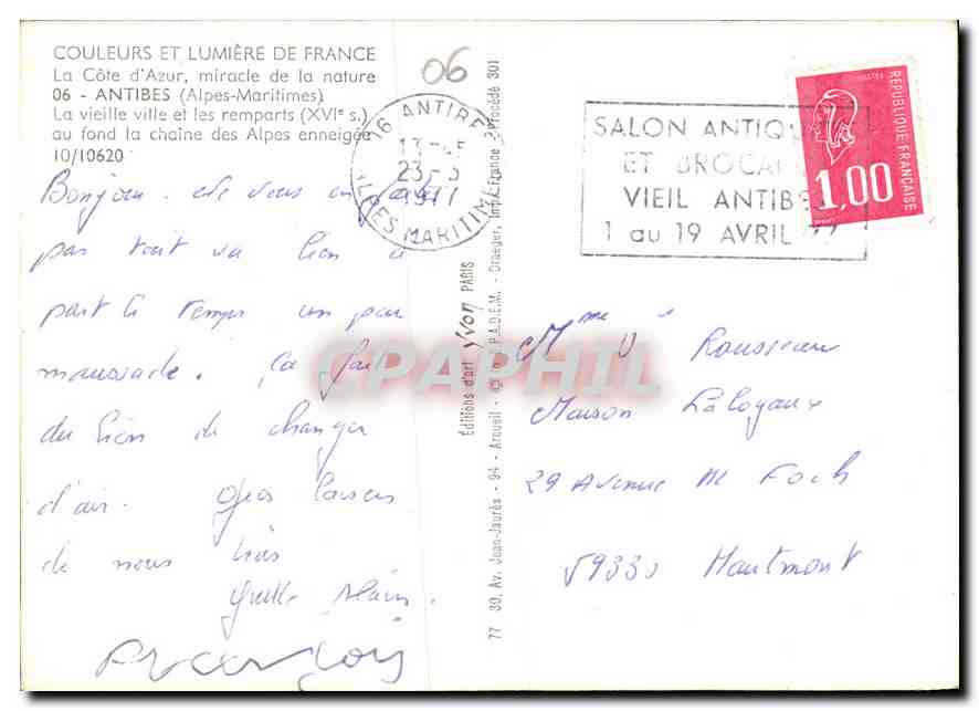 CPM Couleurs et lumiere de France la Cote d'Azur miracle de la nature Antibes Alpes Maritimes la vie — Rückseite