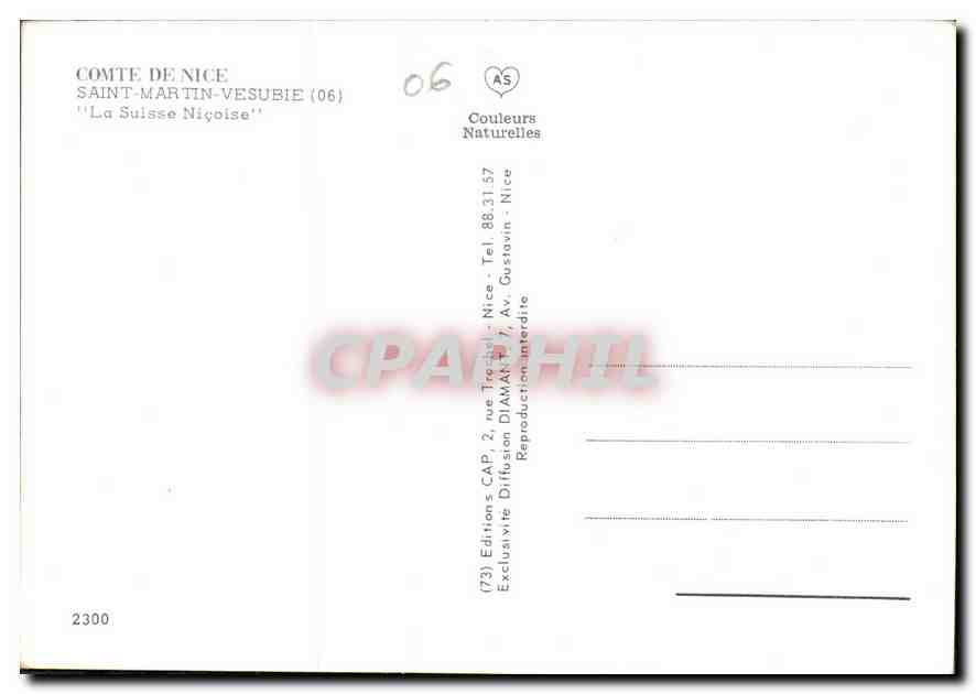 CPM Comte de Nice Saint Martin Vesubie La Suisse Nicoise  — Rückseite
