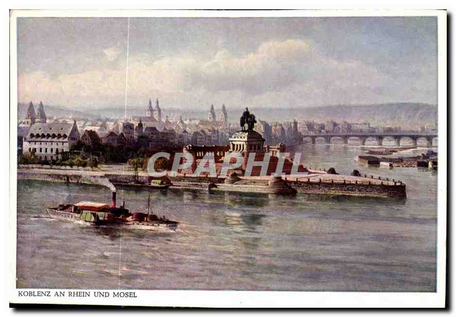 CPM Coblence situation splendide au confluent de la Moselle et du Rhin le Deutsches Eck 