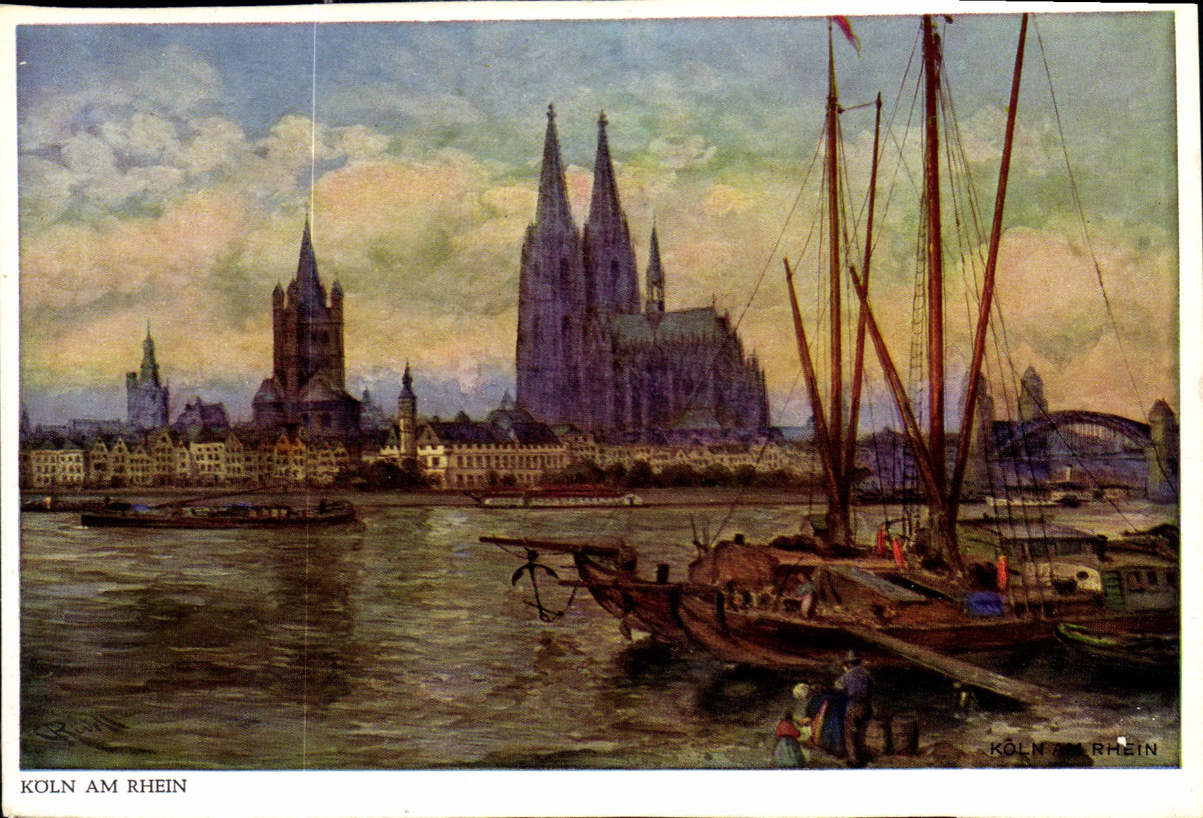 CPM Vue sur la ville de Cologne avec sa cathedrale une des plus belles du monde 