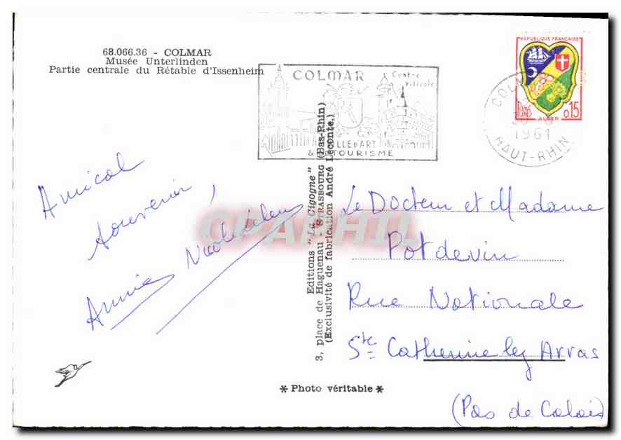 Crucifixion — partie centrale du Rétable d'Issenheim — A. Cigogne — Rückseite