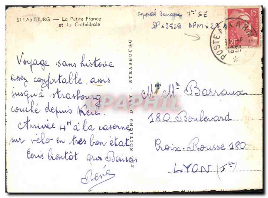 CPM Strasbourg la Petite France et la Cathedrale  — Rückseite