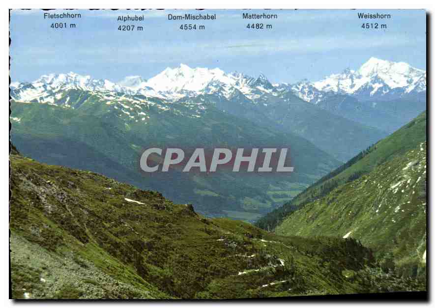 CPM Walliser Alpen von Belvedere Furka aus Alpes valaisannes Valais Alpes 