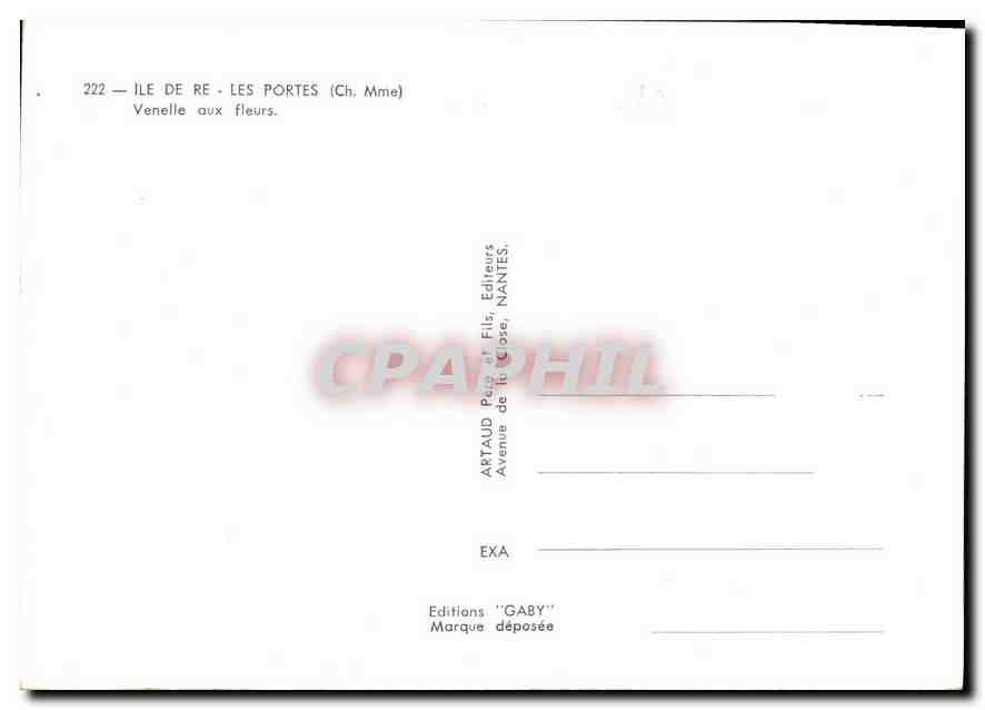 CPM Ile de Re Les Portes Ch Mme venelle aux fleurs  — Verso