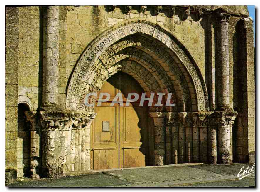 CPM La Cote Atlantique Ile de Re Ars en Re Charente Maritime le portail roman de l'eglise Saint Etie