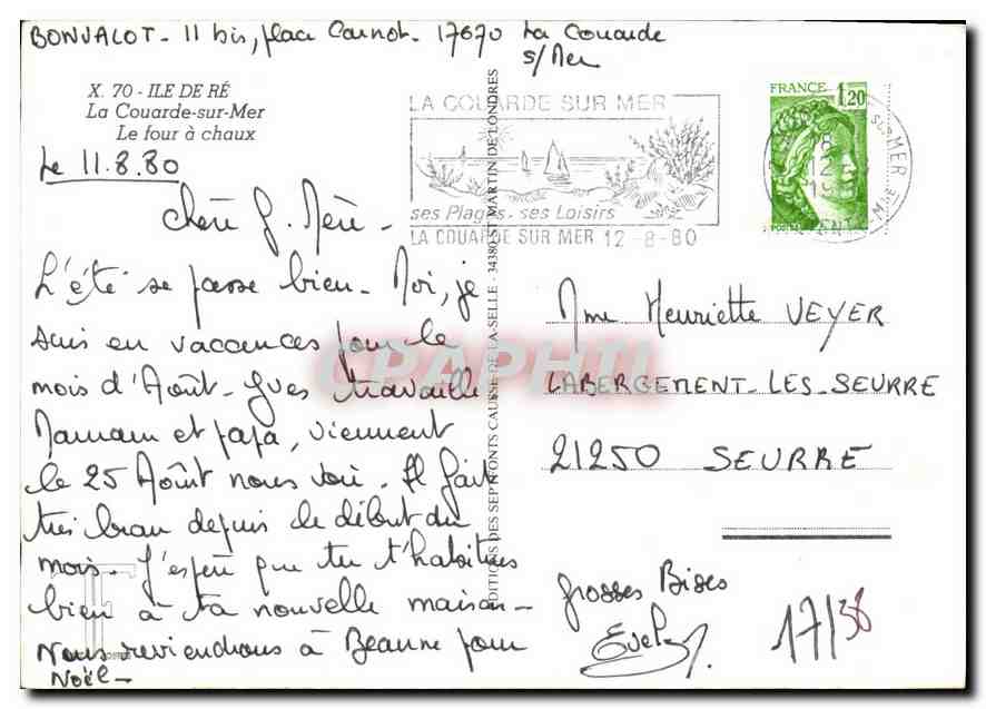 La Couarde-sur-Mer — Le four à chaux — éditeur TF — Rückseite