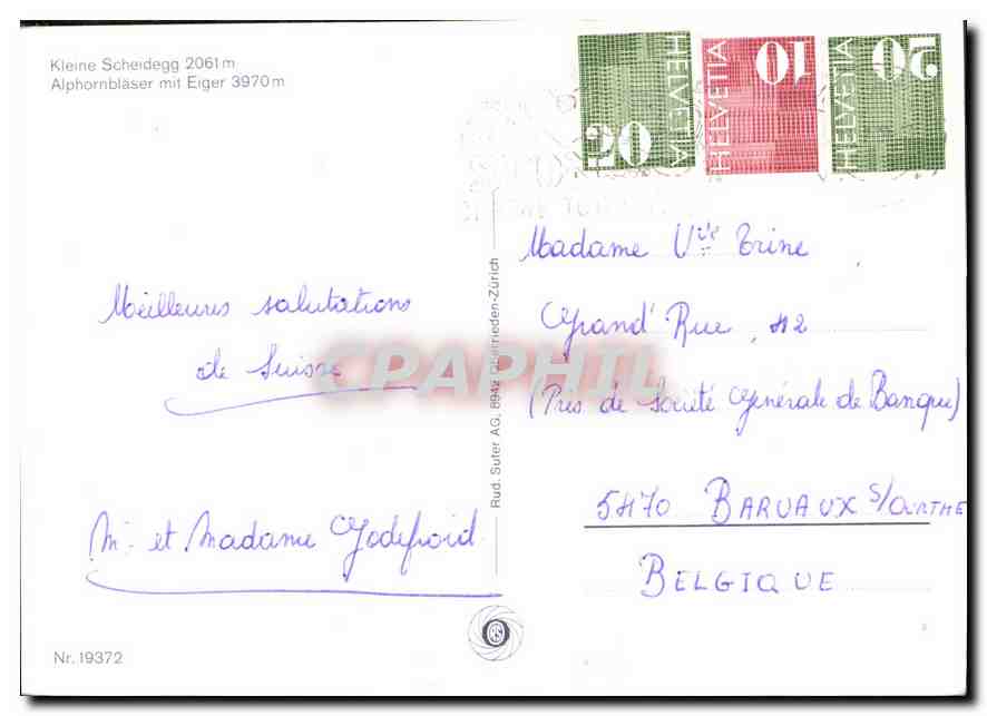 CPM Kleine Scheindegg Alphornblaser mit Eiger  — Back