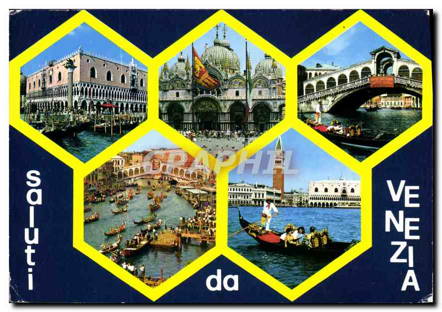 CPM Palazzo Ducale Basilica S Marco Ponte di Rialto Canal Grande di Rialto Regata Starica Panorama d