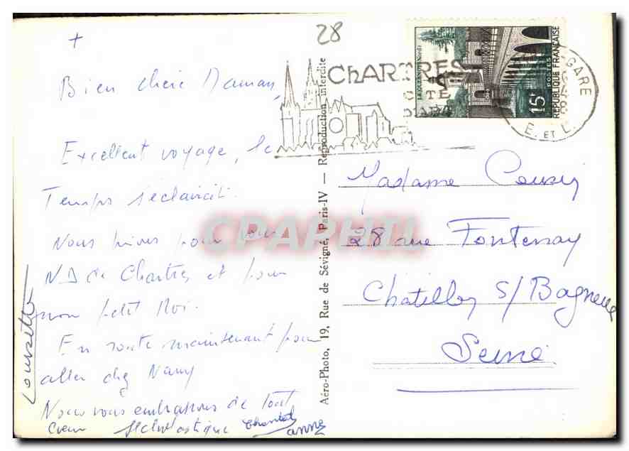 CPM Chartres La Cathedrale Porche Royal Baie de Gauche  — Verso