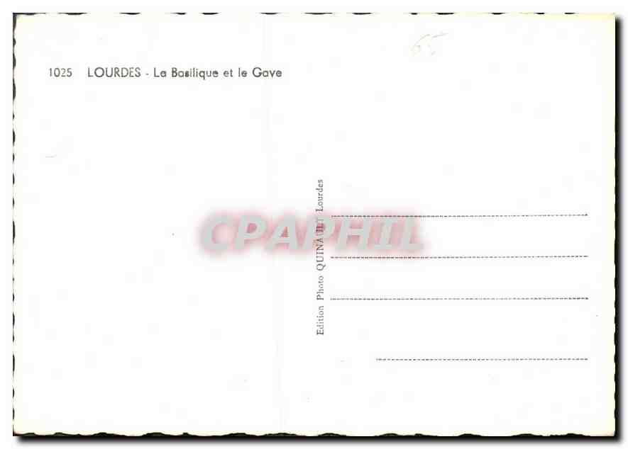 CPM Lourdes La Basilique et le Gave  — Verso