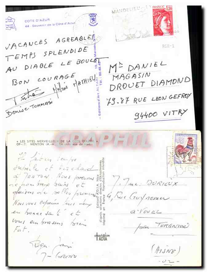CPM Cote d'Azur Souvenir de la Cote d'Azur  — Verso